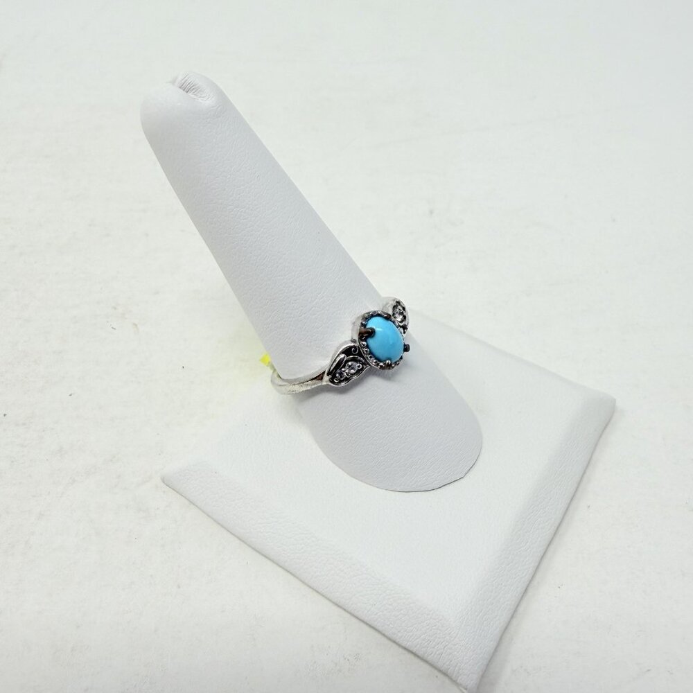 Shop LC Arizona Sleeping Beauty Turquoise/Cambodian Zircon Ring & Necklace‎ 5144 - Picture 6 of 9